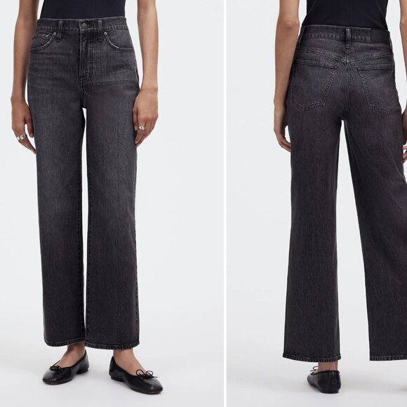 Madewell Perfect Vintage Wide-Leg Crop - Light Black Wash - Picture 1 of 7